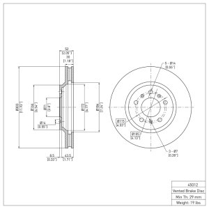 Buick Lucerne Brake Rotor (1) - Front - R1 Concepts - Plain - `06-`16